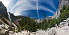 The deep valley opens up at Nevada Falls, Yosemite National Park, California.