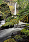 Waterfall and stream. Columbia River Gorge, Oregon.